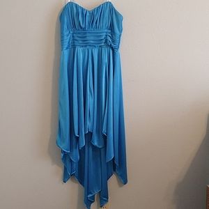 Silk blue ombre sleeveless dress